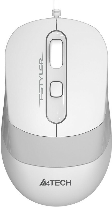 Мышь A4TECH Fstyler FM10S, оптическая, проводная, USB, белый и серый [fm10s usb white]