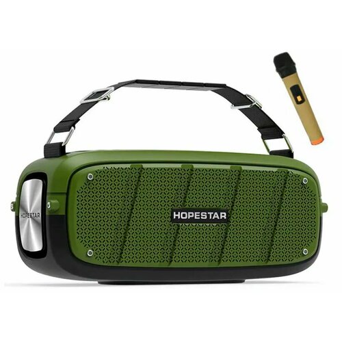 Колонка Bluetooth Mp3 Hopestar A20 Pro беспроводной микрофон green 600000₽