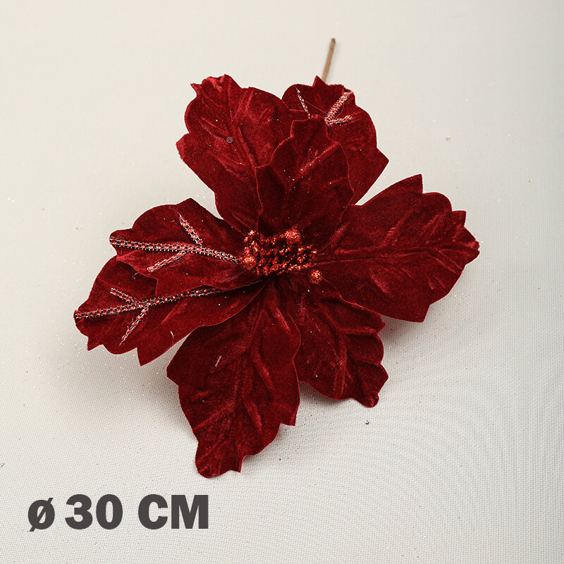 Цветок искусственный декоративный новогодний d 30 см