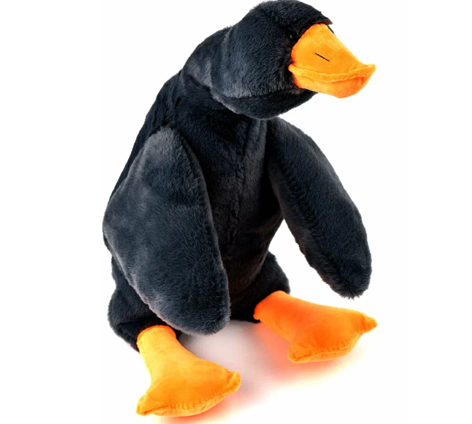 фото Мягкая плюшевая игрушка Гусь , черный, 50см