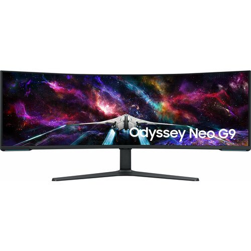 Монитор Samsung 27 S57CG952NI черный VA LED 1ms 32:9 HDMI M/M полуматовая HAS Piv 2500:1 420cd 178гр/178гр 7680x2160 240Hz FreeSync Premium Pro DP WQ USB