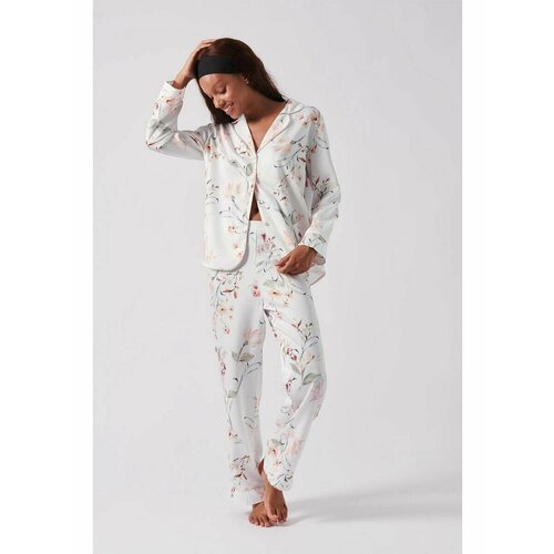 Пижама , размер 52, зеленый, белый