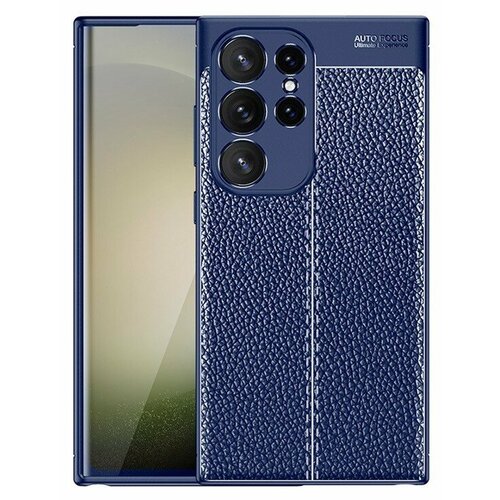 Накладка силиконовая для Samsung Galaxy S24 Ultra под кожу синяя силиконовая накладка для samsung galaxy s24 ultra черная new