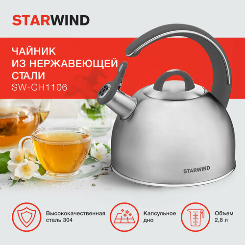 Чайник металлический Starwind Family SW-CH1106 серебристый 242000₽