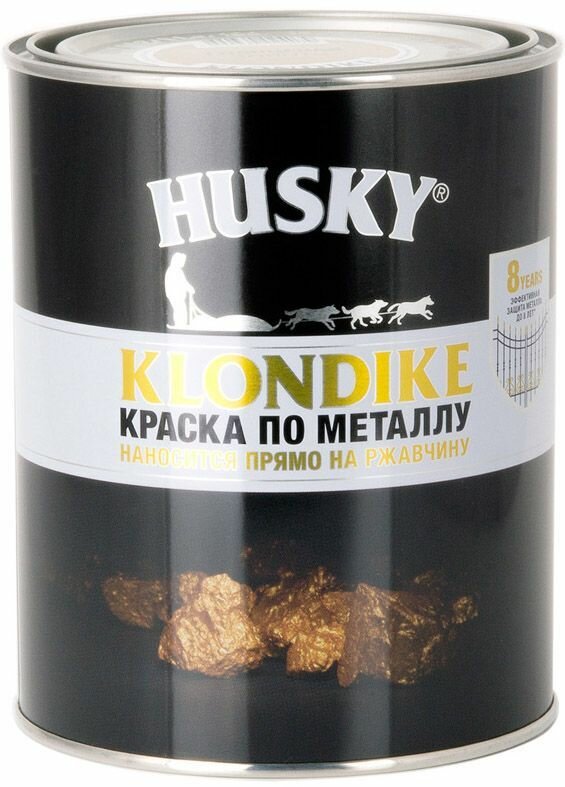фото Хаски клондайк эмаль алкидная по металлу RAL 7004 глянцевая светло-серая (0,9л) / HUSKY KLONDIKE алкидная краска по металлу RAL 7004 глянцевая светло-