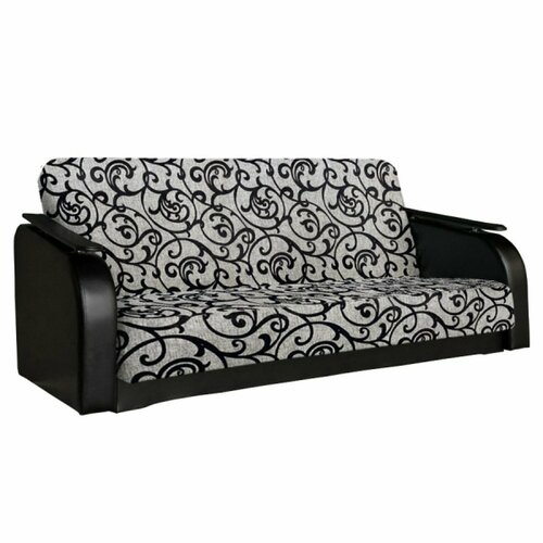 Диван Премьер декор прямой - Завиток черный рогожка Кожзам черный 37430₽