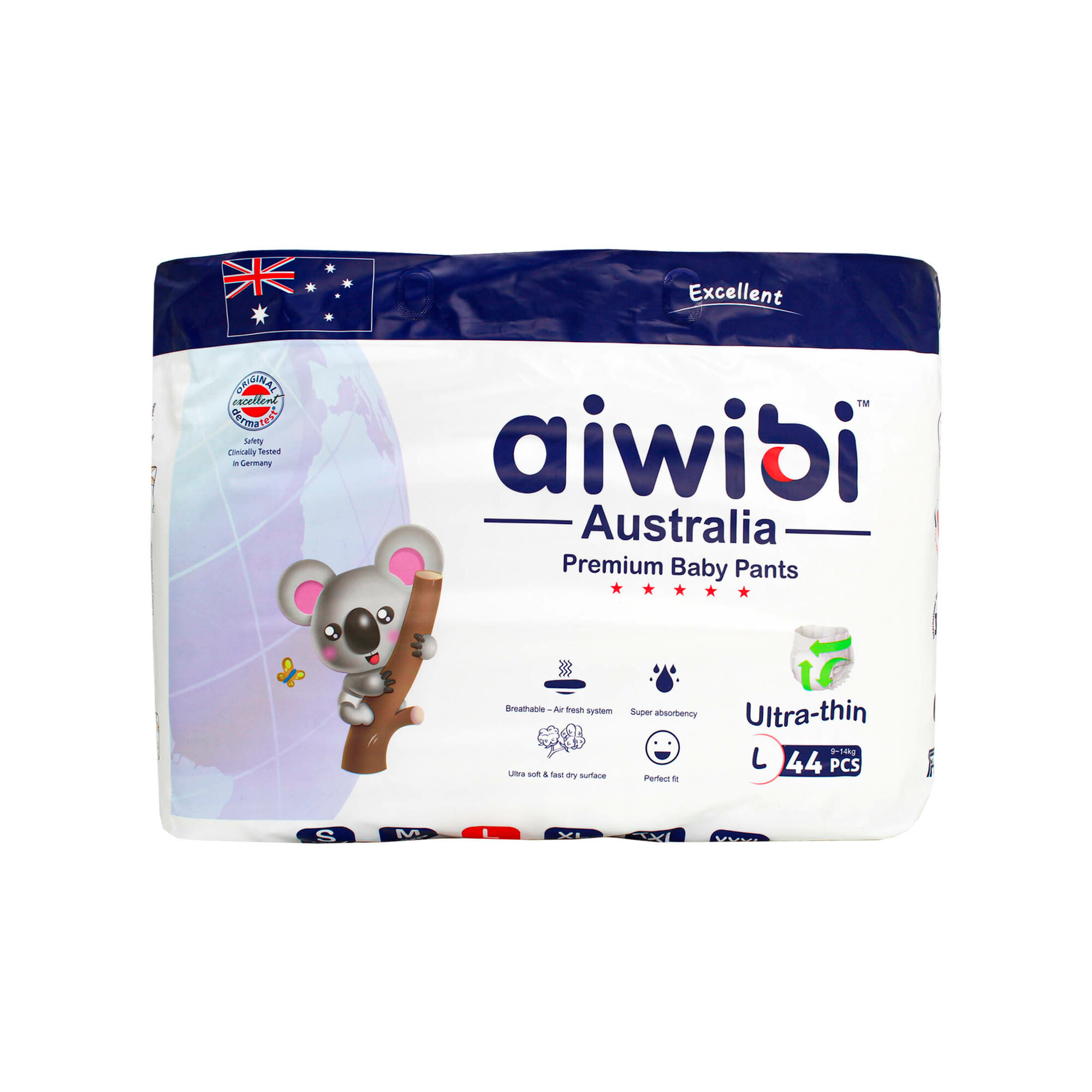 Подгузники-трусики детс. Aiwibi Premium L 9-14кг 44шт