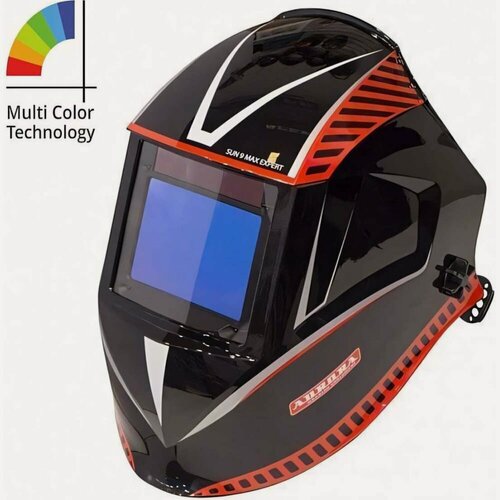 Изображение товара Маска сварщика Aurora Хамелеон SUN9 MAX EXPERT 20266, ударопрочный пластик, регулировка затемнения, солнечное питание