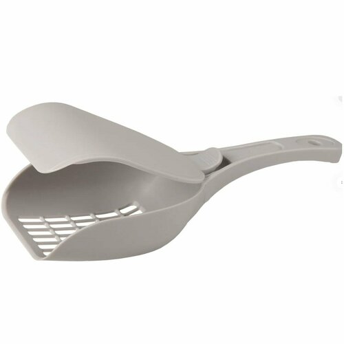 Совок для кошачьего туалета с крышкой Flamingo 26 х 10 х 5 см пластик серый FL560847 570₽