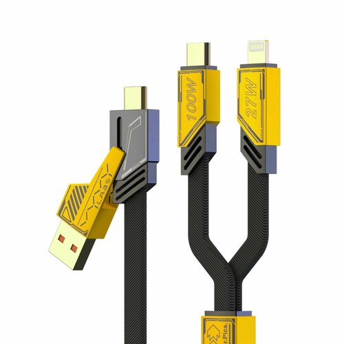 Кабель для зарядки VYVYLABS Elite Series two-for-two Fast Charging Cable U+С to C+L 100W 1.2м - Black