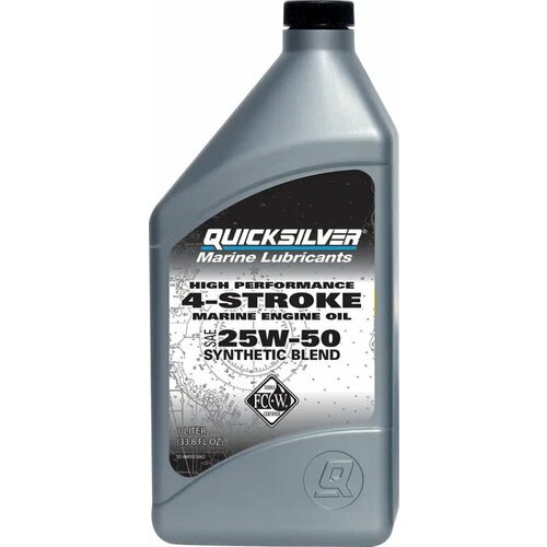 Масло моторное синт Quicksilver 4-Stroke Synthetic Blend 25W50 1 л 92-8M0096256 8M0096256 10000₽