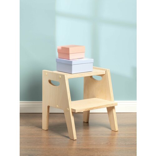 Табурет стремянка деревянная нелакированная для детей и взрослых