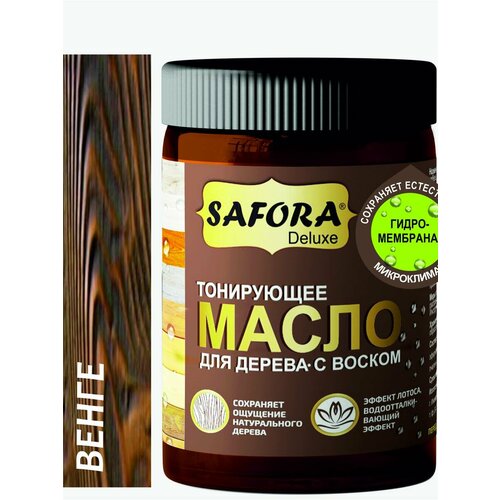 Масло-воск для дерева SAFORA, 50мл, цвет венге для наружных и внутренних работ