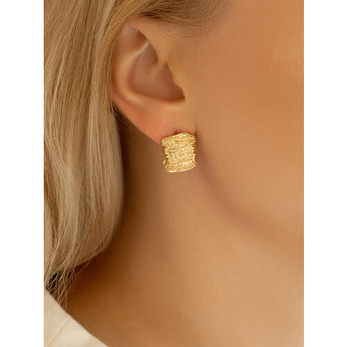 Серьги пусеты SLOVO JEWELRY, размер 18 мм, золотистый