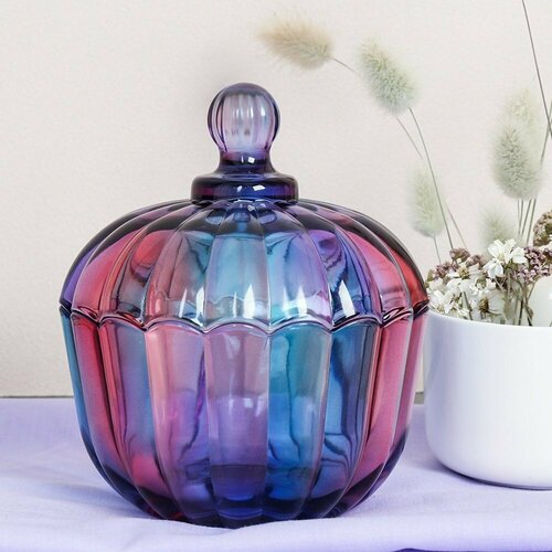 Сахарница 400 мл цветное стекло 590₽