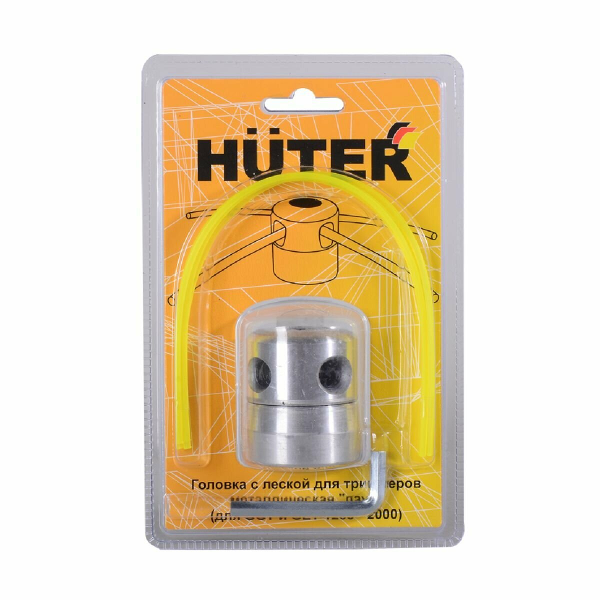 Головка с леской (М10х1,25 LH) Huter металлическая паук