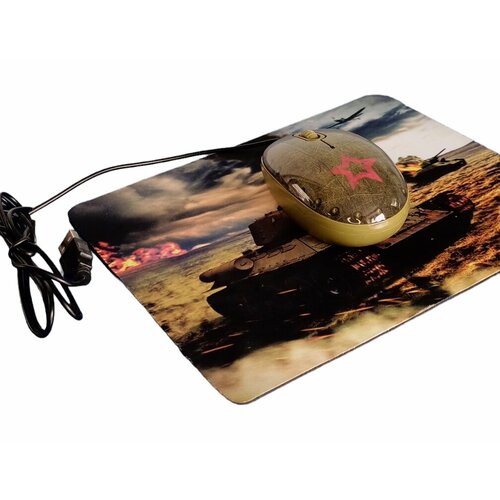 Мышь CBR Tank Battle USB Мышь сувенирная коврик 1200 dpi 299₽