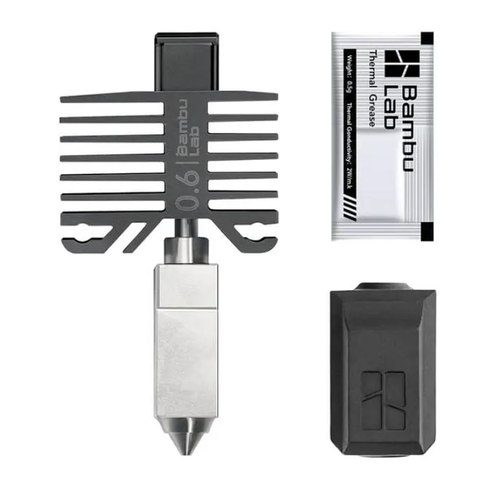 Хотэнд с соплом 0,6 мм из закаленной стали для 3Д принтера Bambu Lab X1 Series & P1 Series