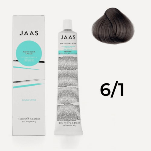 Изображение товара Крем - краска для волос профессиональная Jaas 6/1 Темный русый Пепельный, 100 мл