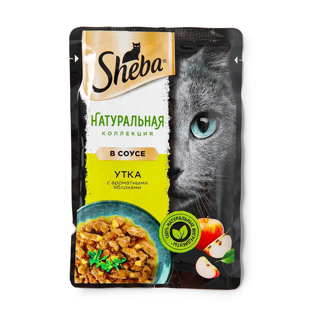 Влажный корм для кошек Sheba Натуральная коллекция утка с яблоками в соусе