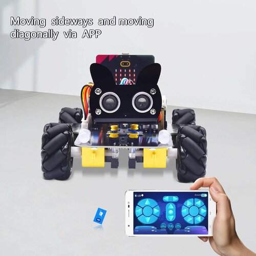 Keyestudio Micro: Bit V2 4WD Mecanum Wheel Robot Car Kit, No microbit board