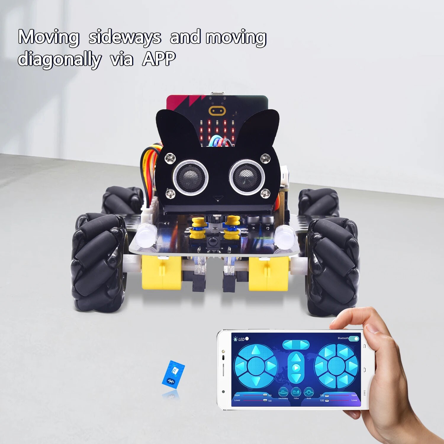 Keyestudio Micro: Bit V2 4WD Mecanum Wheel Robot Car Kit, No microbit board