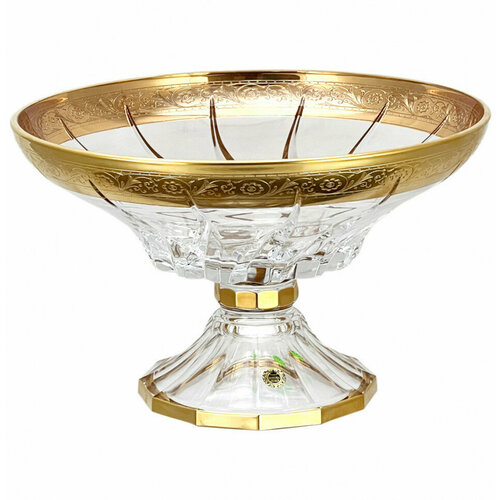 Ваза для фруктов 30 см нн Bohemia Design Трикс Цветочный узор Золото 269525 24065₽