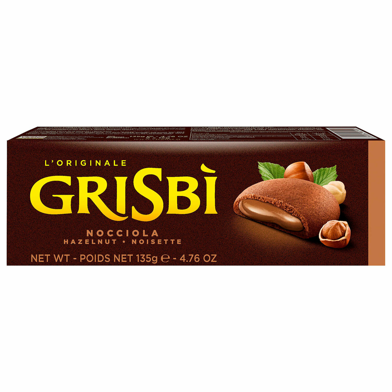 Печенье песочное GRISBI "Nocciola" с ореховым кремом 135 г, италия, 21203