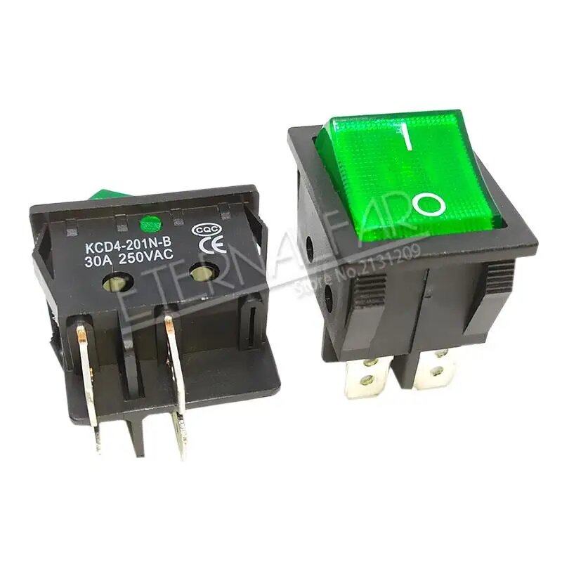KCD4 Электросварочный аппарат переключатель корабля с красным зеленым синим желтым светом 30А 250 В переменного тока духовка электрический нагреватель 4PIN DIP6 T8555 Switch-30A-G-4J2D 2 pieces