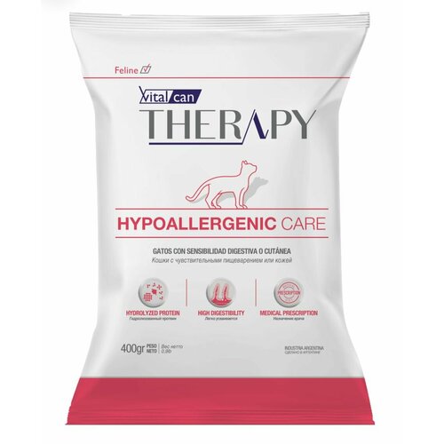 Сухой корм VitalCan Therapy Feline Hypoallergenic / Виталкан Терапи лечебный корм для кошек с пищевой аллергией и воспалительным заболеванием кишечника c курицей, 400 гр