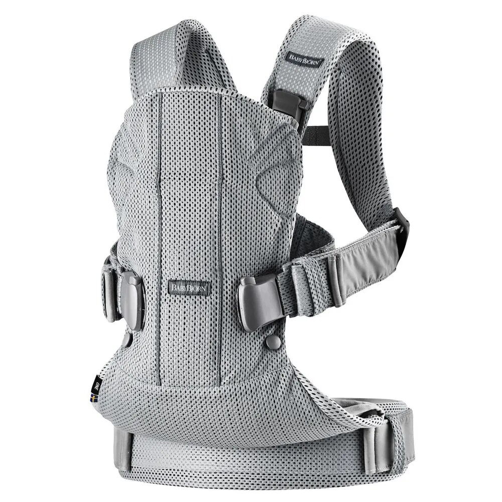 Слинг-эргорюкзак BabyBjorn One Air 3D Mesh для переноски ребенка с рождения и до 3 лет, 3 положения, светло-серый
