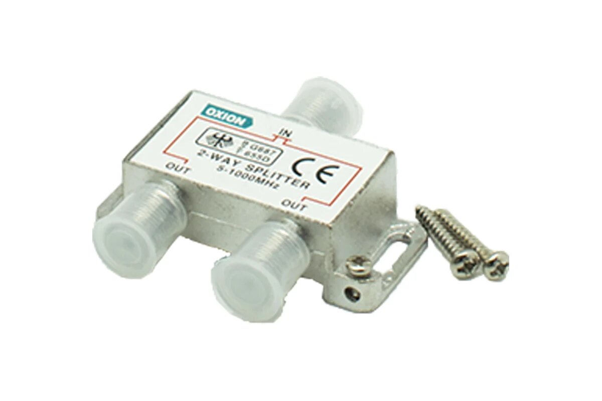 Разветвитель F на 2 TV (5-1000MHz) OXION пакет 10 шт арт. OX-SPL2W1000PCS10
