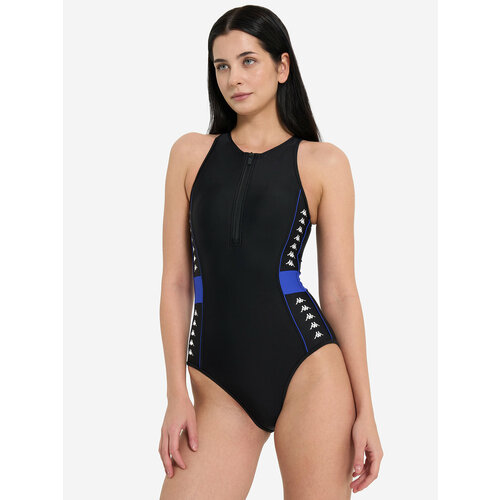 фото Купальник kappa authentic women's swimsuit, размер 46, черный/синий