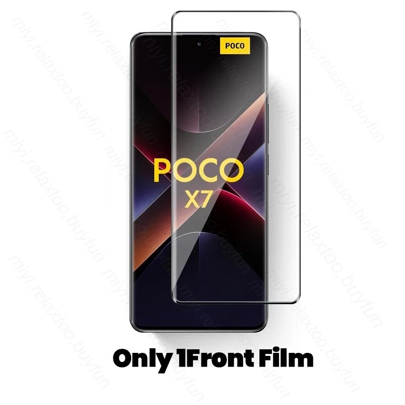 4 в 1 закаленное стекло 9D для Xiaomi Poco X7 5G изогнутая защитная пленка для экрана на Little Poko Poxo X7 X 7 X7 PocoX7 5G 2025 стекло камеры, Only 1Front Glass, For Poco X7 5G