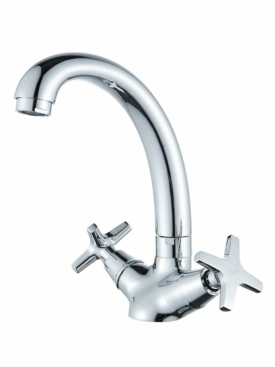 Смеситель Diadonna, латунь, высокий излив, поворотный, гибкая подводка, хром — фото 1