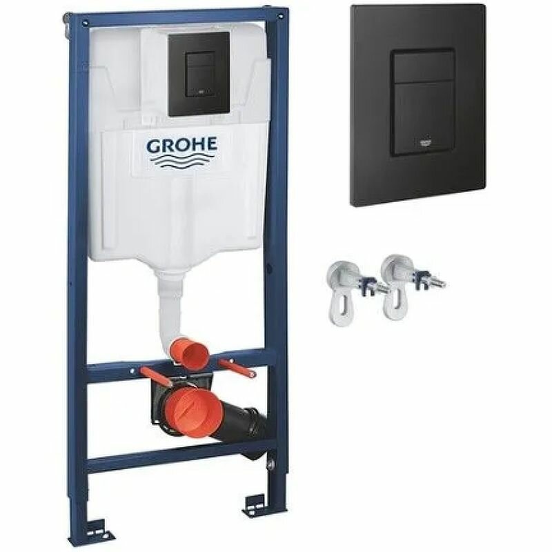 Инсталляция для унитаза GROHE Rapid SL (38811KF0) с кнопкой. черная матовая комплект 3 в 1 (Грое)