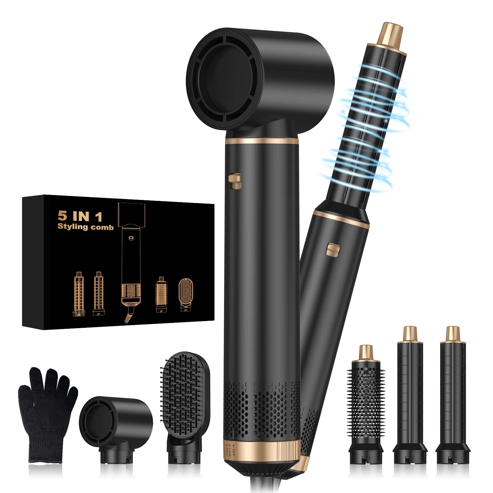 5 in 1 Multifunction Air Styler, Hot Air Brush, Hair Dryer Brush, Thermal Brush Magic Styler, Hair Dryer Brush, Европейская