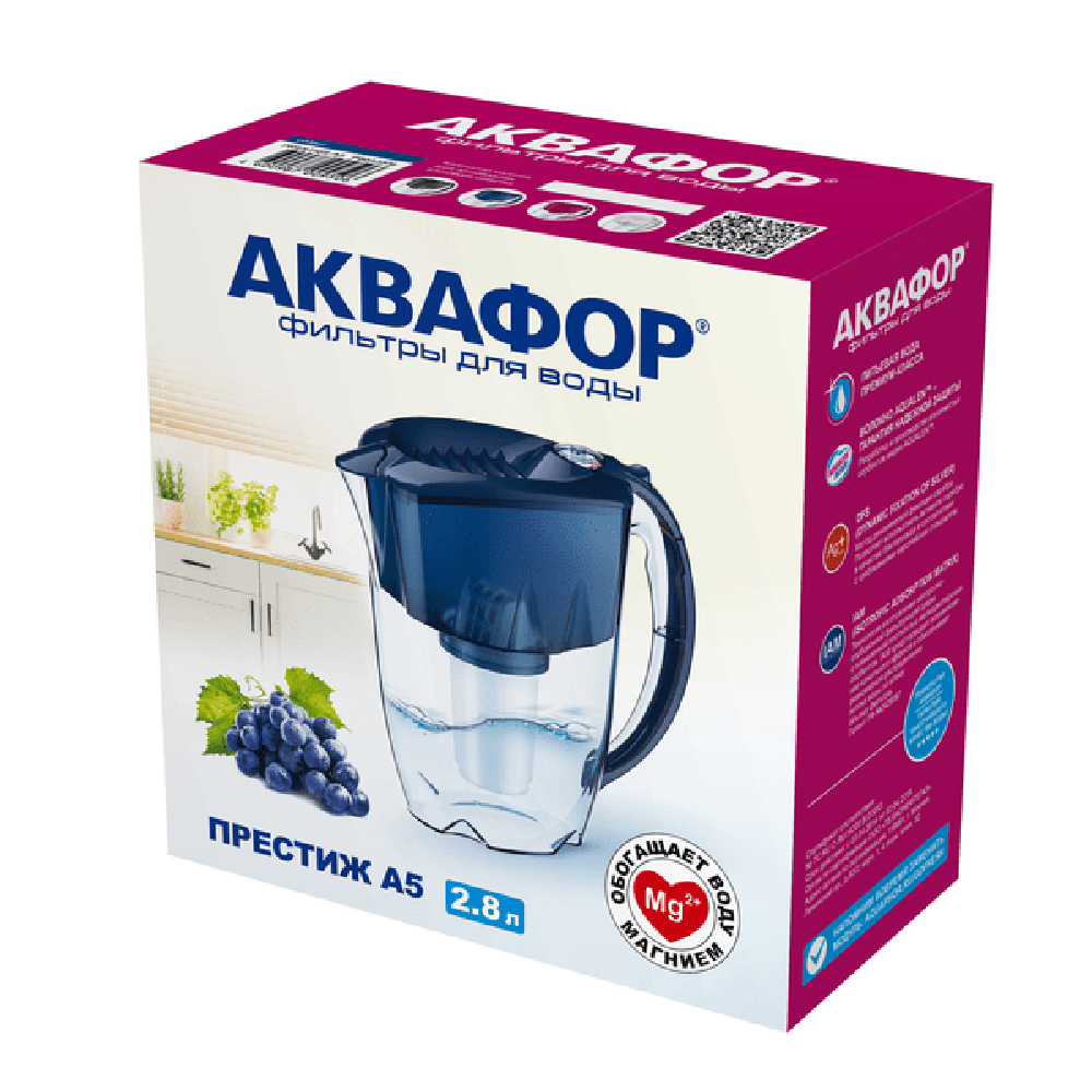 Аквафор Престиж - фильтр-кувшин с механическим счетчиком ресурса - вишневый — фото 1