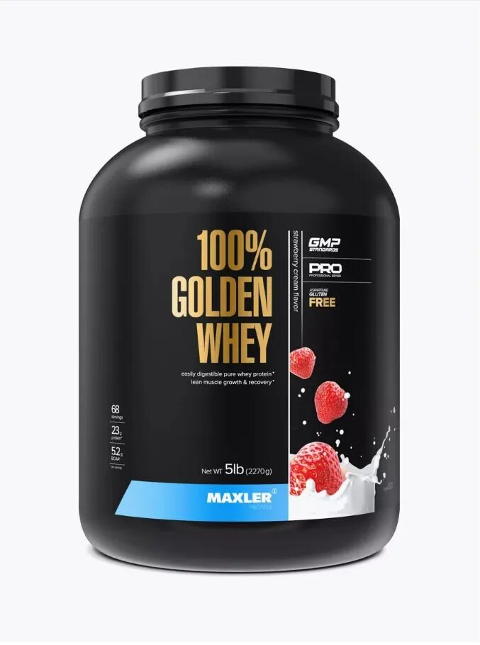 Протеин многокомпонентный Maxler Golden 7 Protein Blend 5 (2270 г) клубничный крем