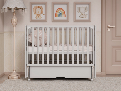 Изображение товара Детская кроватка для новорожденных Incanto с универсальным маятниковым качанием Hollie цвет серый