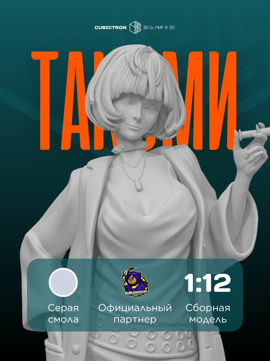 3D-фигурка "Таэ Такэми" из Persona 5, серая, SLA-печать, 153 мм