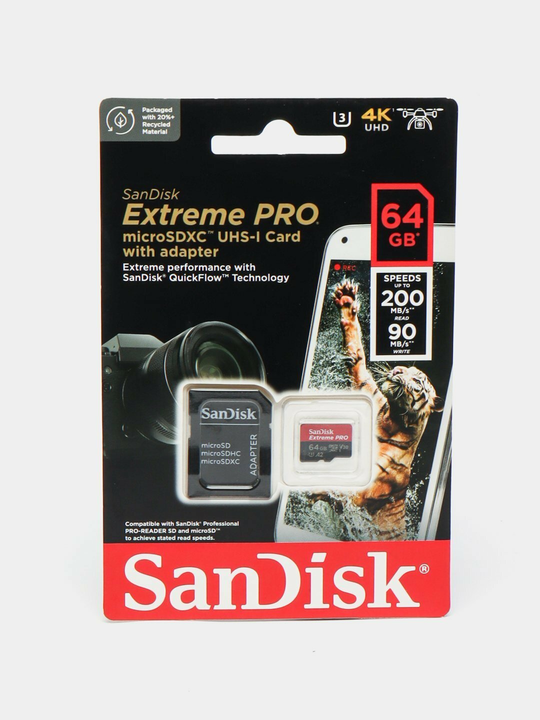 Карта памяти флешка Sandisk Extreme PRO 64Gb micro SD A2 v30 up to 200Mb/s