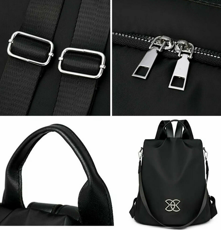 Сумка-рюкзак , фактура гладкая, черный — фото 1