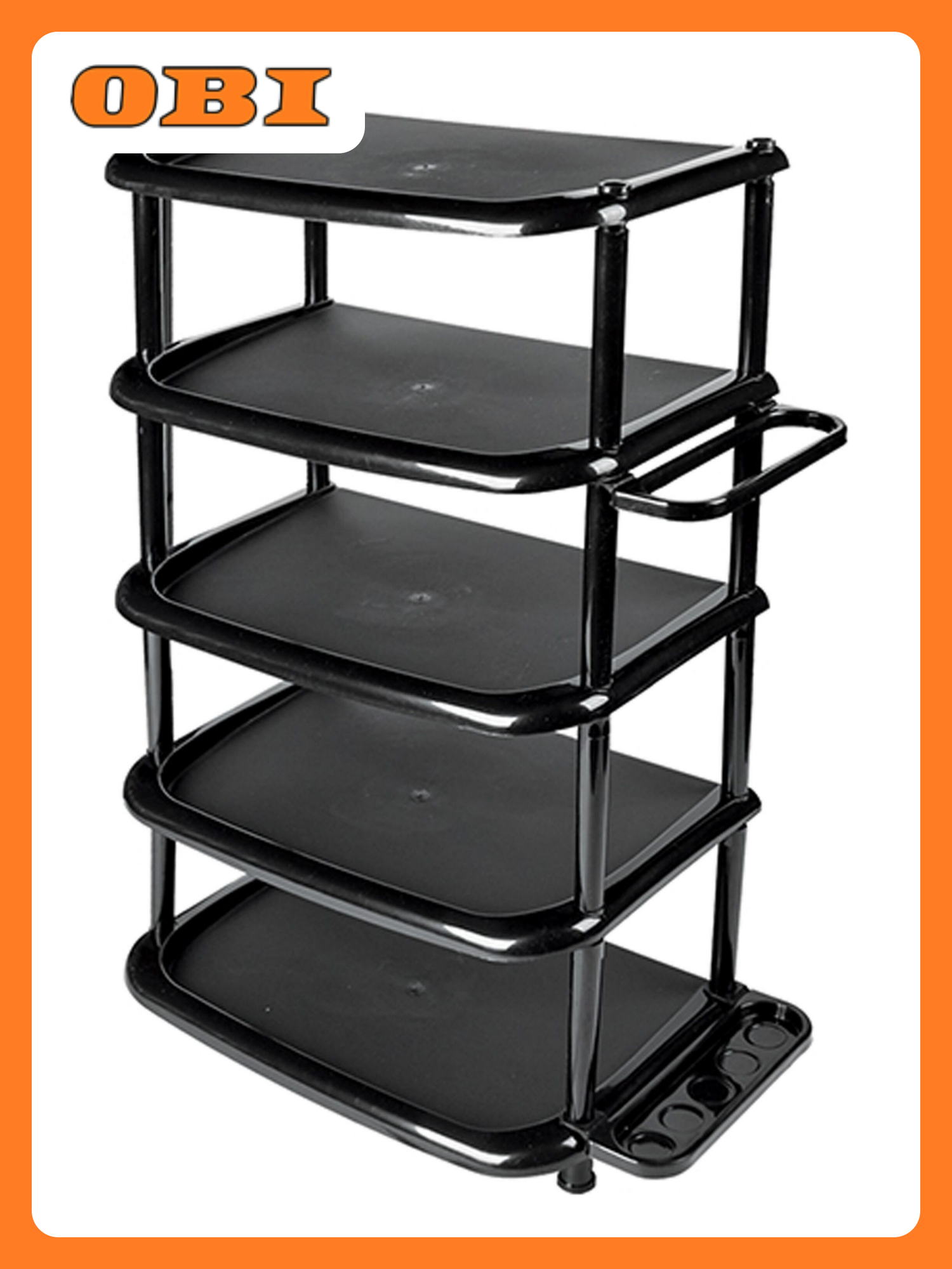 Этажерка для обуви DDStyle, пластик, 84x31x48 см, 5 полок, черная