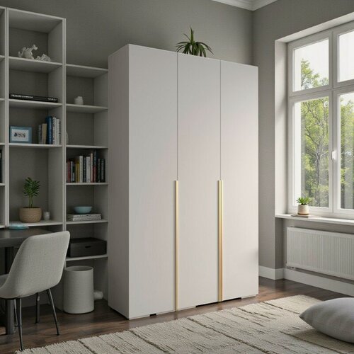 Изображение товара Распашной трехсекционный шкаф Мори - 5 Белый Снег 8685 BS NOW 180*50*260 см Дом мебели для вас