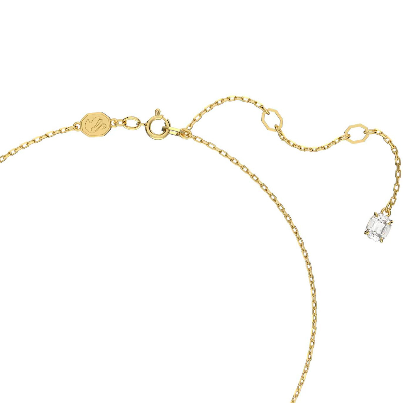 Колье SWAROVSKI, кристаллы Swarovski, длина 42 см, золотой, бесцветный — фото 1