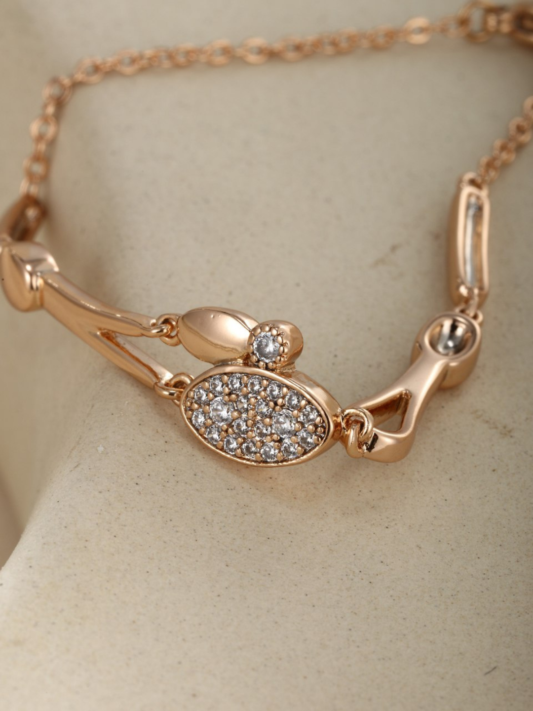 Браслет-нить, циркон, 1 шт., размер 19 см, размер one size, диаметр 19 см, gold — фото 1