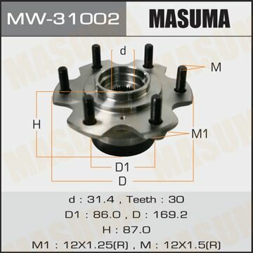 Ступица передняя MITSUBISHI MONTERO MASUMA MW-31002