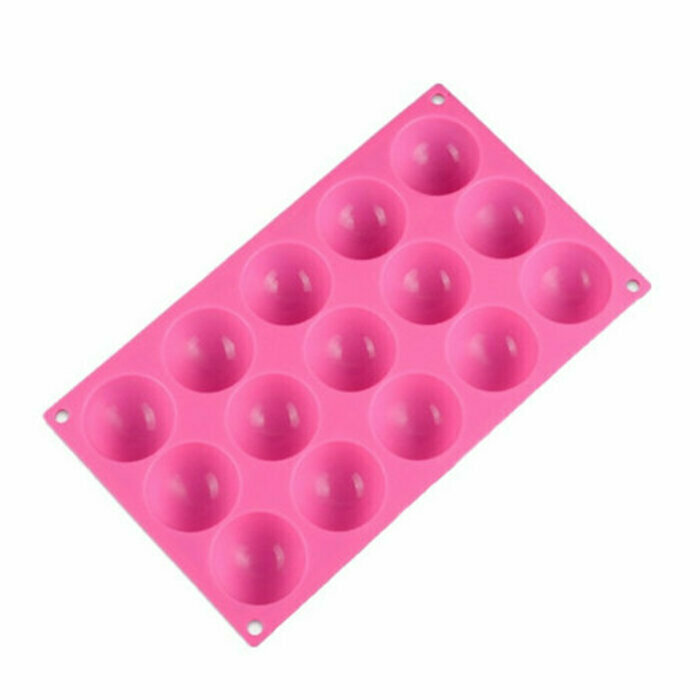 фото Форма для выпечки силиконовая "Полусферы", 15 ячеек, розовая (диаметр 4,5 см)