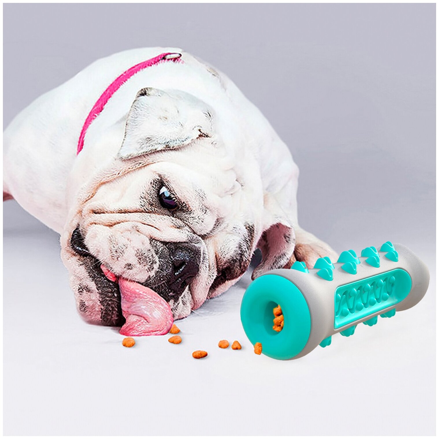 Игрушка для чистки зубов для собак 2 в 1, цвет голубой, 15х5 см - фотография № 3